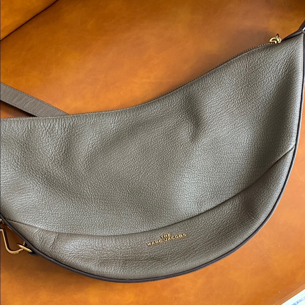 Marc Jacobs crescent shoulder bag in dark brown with gold hardware
